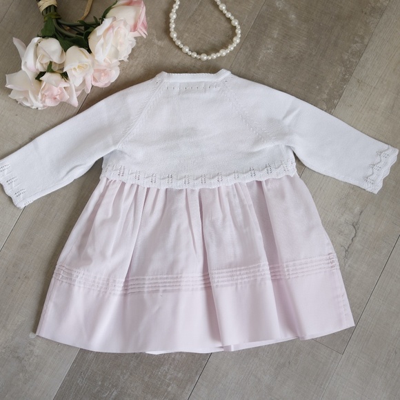 Girl White CARDIGAN Shrug 100% Cotton Pointelle Scalloped Hem Boutique NWT - Picture 3 of 6